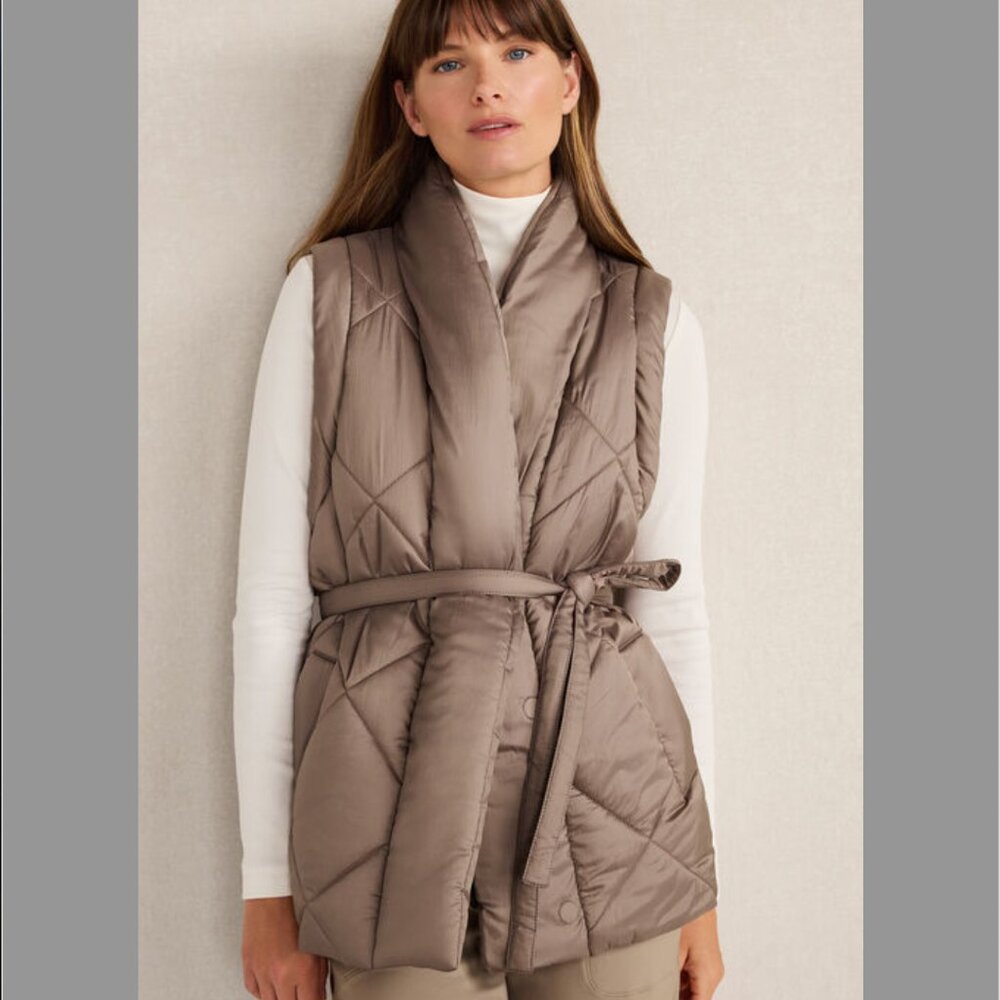 Gorgeous Heaven Well Within Shiny Quilted Puffer Vest XS - Bronze color NEW
